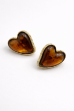 Ohrringe Bernstein Herz Gold