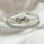 Doppel Armreif Bow Silber