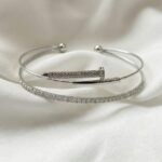 Doppel Armreif Schimmer Silber