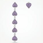 Ohrring HEART DROPS Purple - Silber