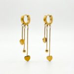 Ohrring METALIC HERZ Hängend Gold