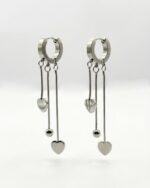 Ohrring METALIC HERZ Hängend Silber
