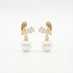 Ohrring PERLENHERZ Hängend Gold