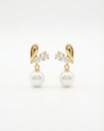 Ohrring PERLENHERZ Hängend Gold