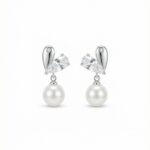 Ohrring PERLENHERZ Hängend Silber