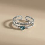 Ring Blauherz Silber