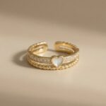 Ring Perlenherz Gold