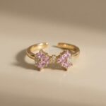 Ring Pink Schleife Gold