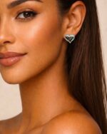 Ohrring METALLHERZ Silber – Bild 2