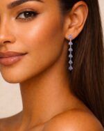 Ohrring HEART DROPS Purple - Silber – Bild 2