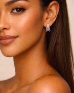 Ohrring METALIC Purple Gold – Bild 2