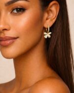 Ohrring BLUME GLANZ Gold – Bild 2