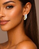 Ohrring METALIC Gold/Silber – Bild 2