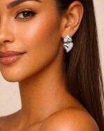 Ohrring HALBHERZ Silber – Bild 2