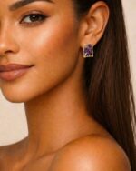 Ohrring METALIC Purple Gold – Bild 2