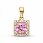 Anhänger PINK SQUARE HALO Roségold