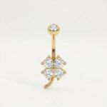 Bauchnabelpiercing KLEEBLATT Gold