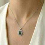 Halskette SMARAGD HALO Silber