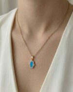 Anhänger FATIMA HAND Turquoise Roségold – Bild 2
